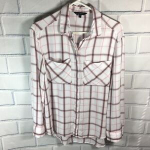 Express SZ Small Shirt Button Down pink white